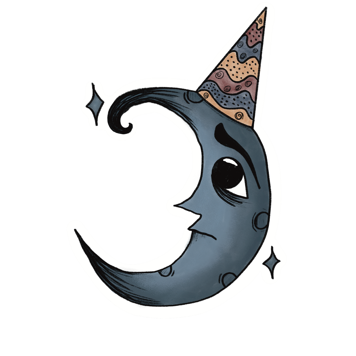 Asteroid Birthday Hat Sticker